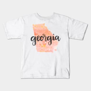 georgia - calligraphy and abstract state outline Kids T-Shirt